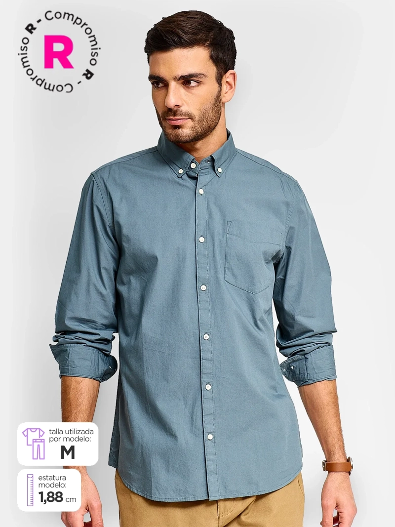 CAMISA MANGA LARGA NAVIGATA HOMBRE POPLIN - 1