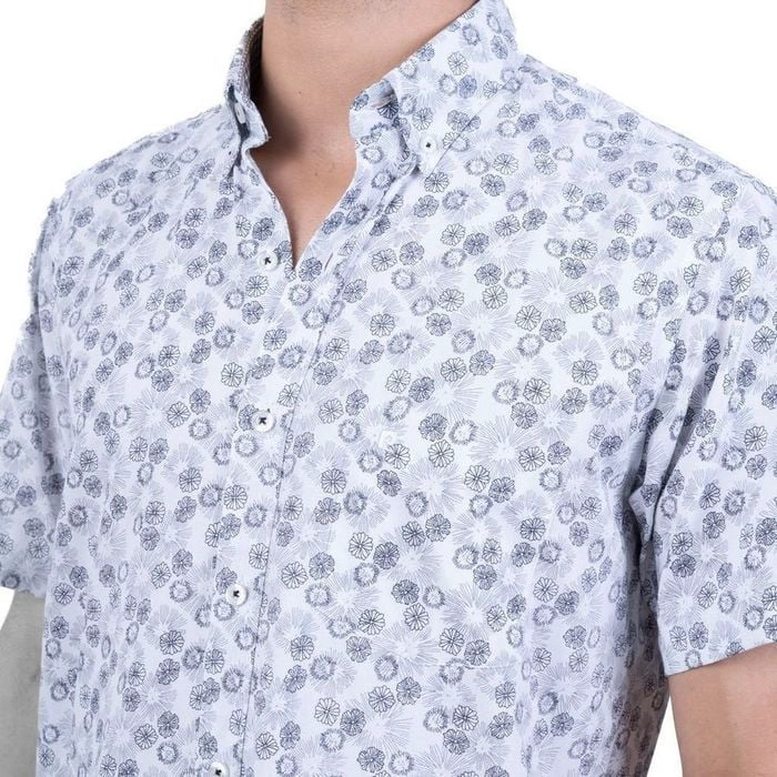CAMISA MANGA CORTA HOMBRE PIERRE CARDIN ESTAMPADA ETQ AZUL PC-62639CAA - 4
