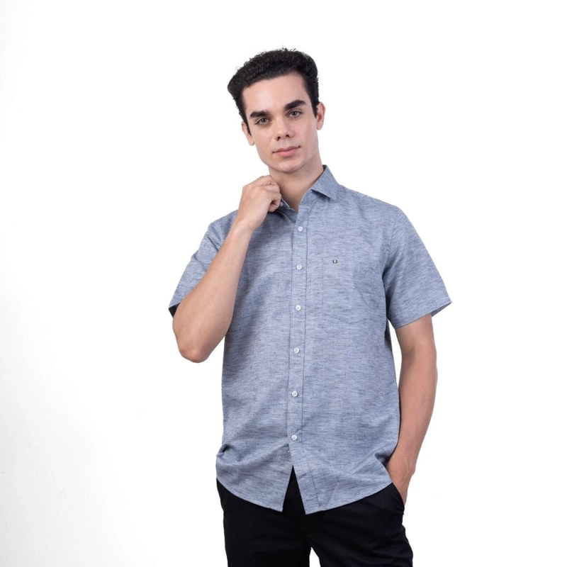 CAMISA MANGA CORTA HOMBRE PIERRE CARDIN ETQ TESSUTO MADE IN ITALY PC-62710CAA - 1