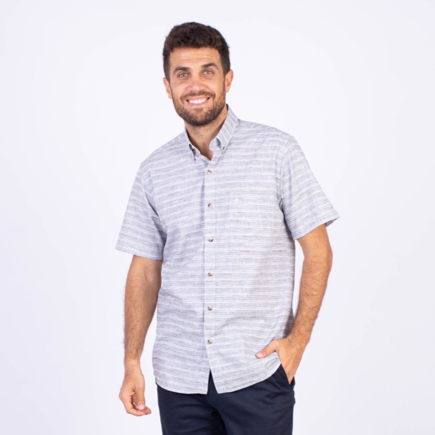 CAMISA MANGA CORTA HOMBRE PIERRE CARDIN ETQ LINEN COLLECTION PC-62417CAA - 1