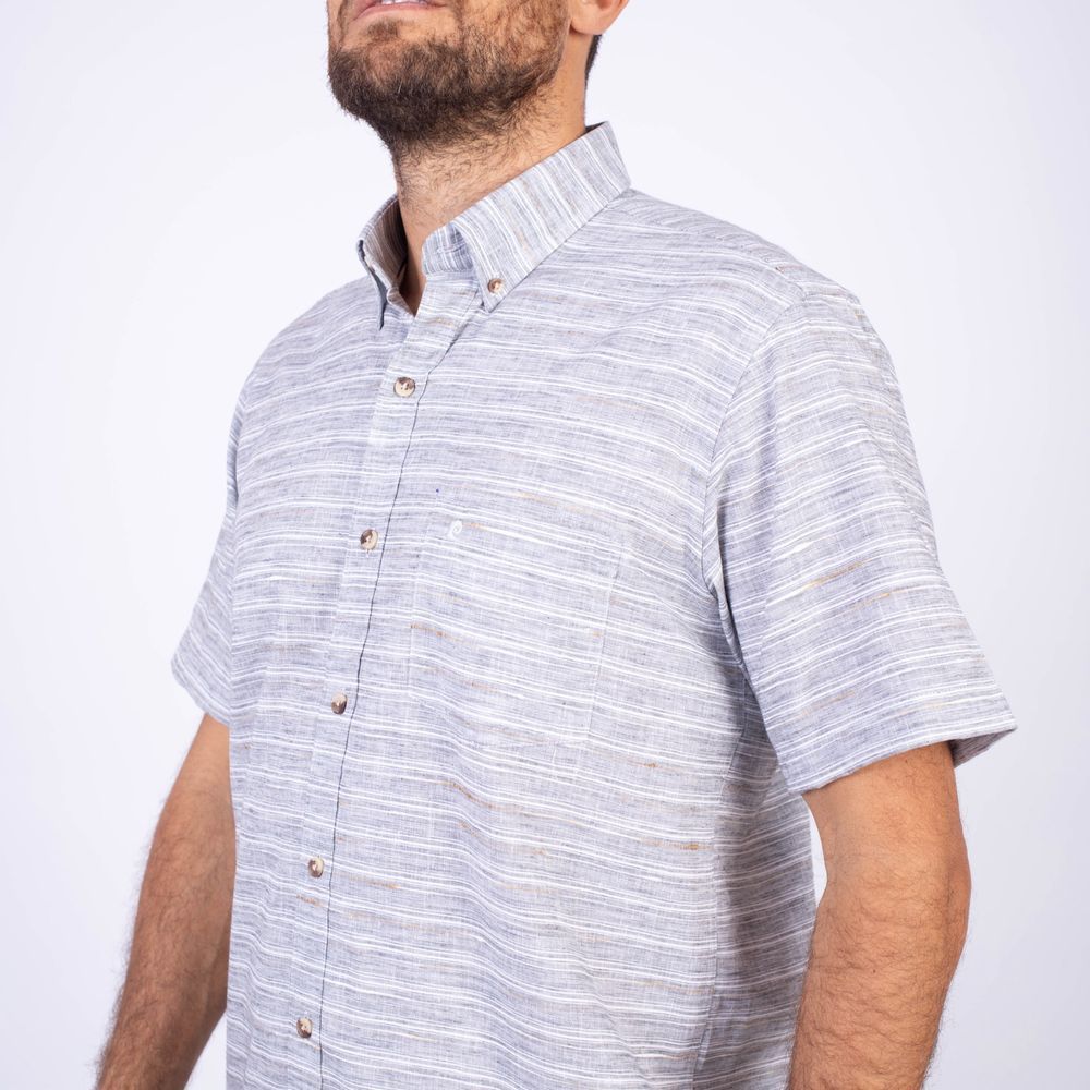 CAMISA MANGA CORTA HOMBRE PIERRE CARDIN ETQ LINEN COLLECTION PC-62417CAA - 5