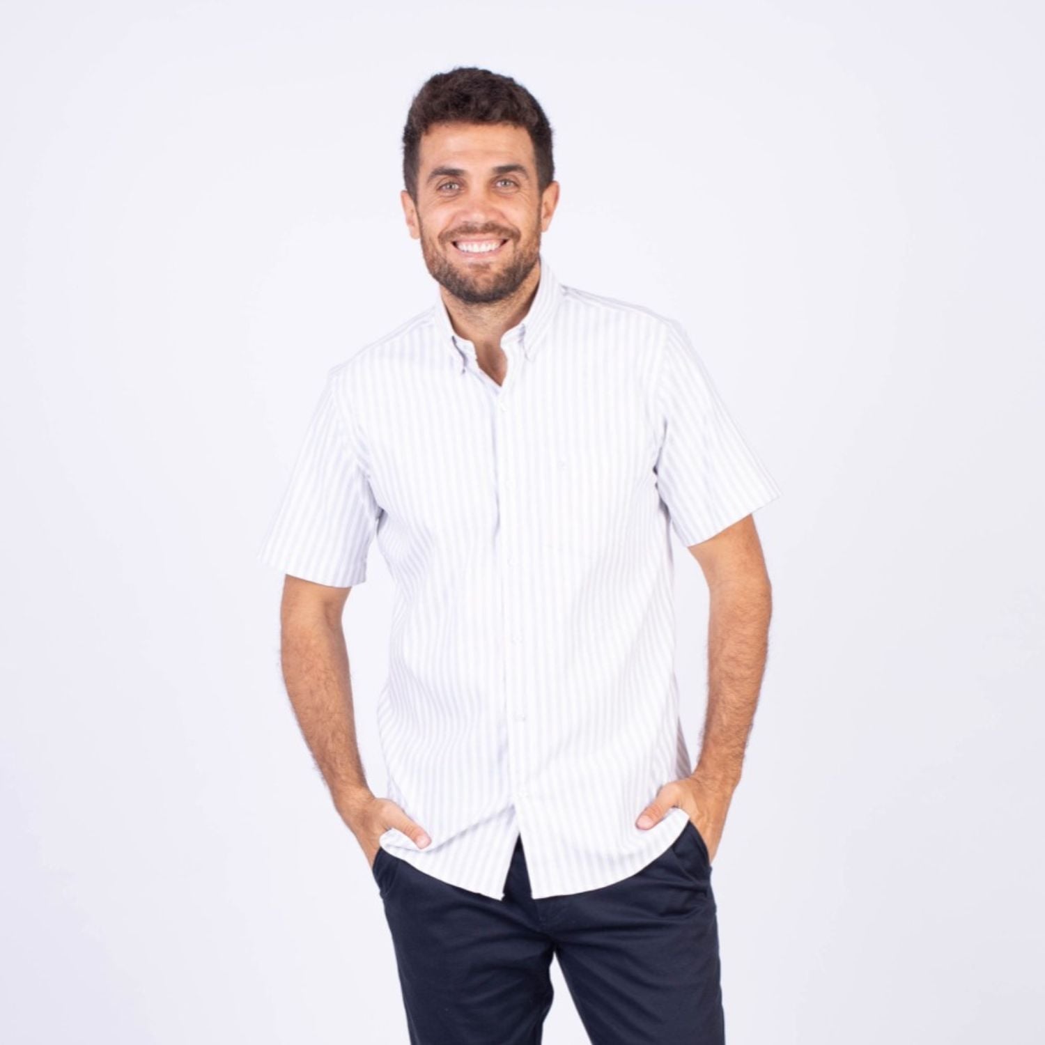CAMISA MANGA CORTA HOMBRE PIERRE CARDIN ETQ AZUL PC-62602CAA - 1