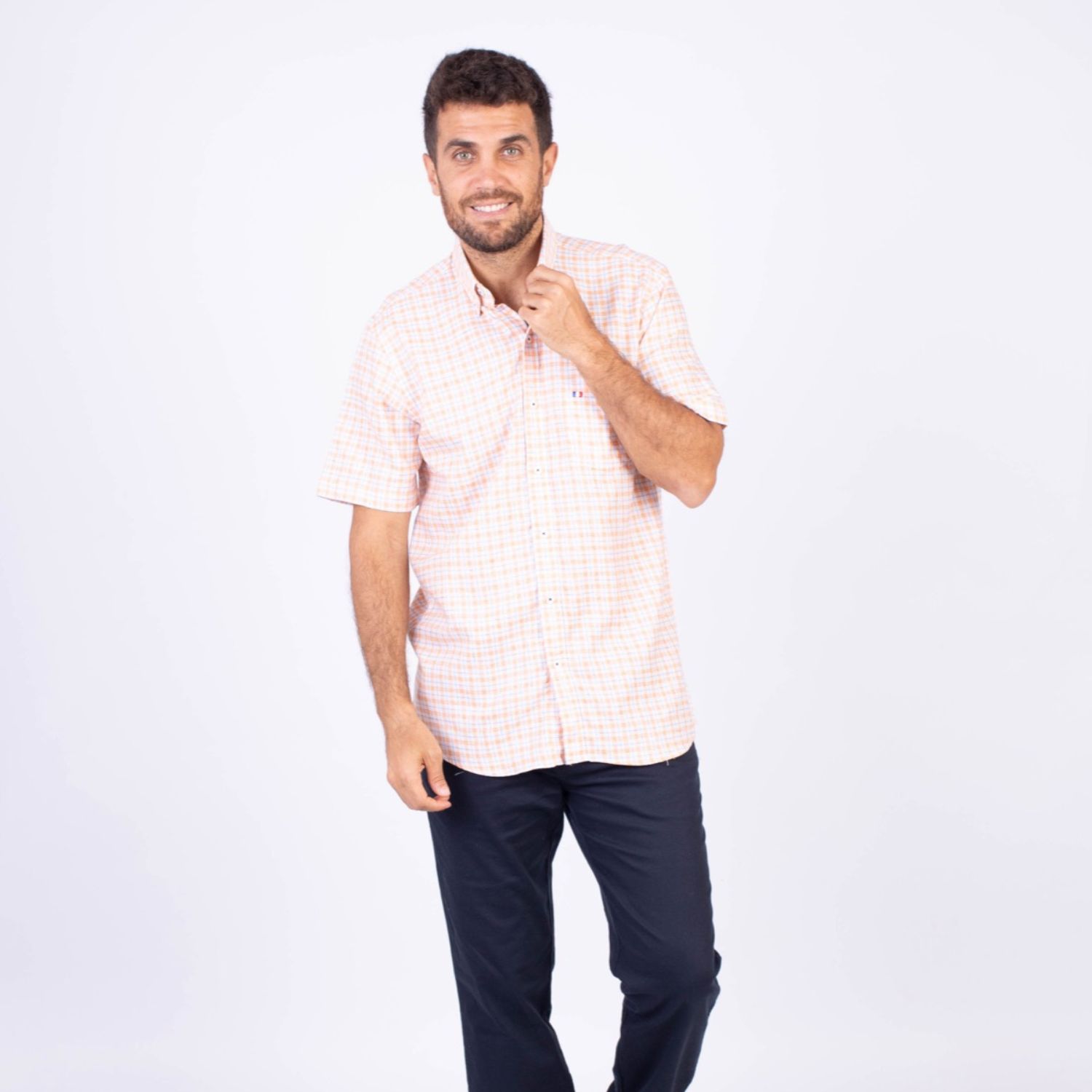 CAMISA MANGA CORTA HOMBRE PIERRE CARDIN ETQ AZUL PC-62630CAA - 6