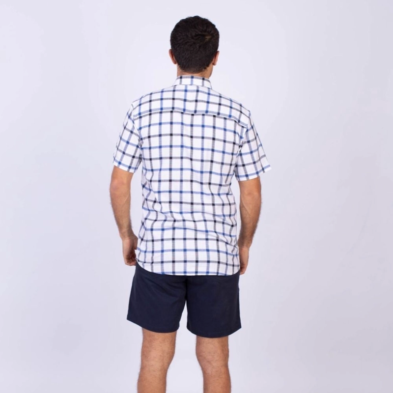 CAMISA MANGA CORTA HOMBRE PIERRE CARDIN COLOR ENTERO ETQ AZUL PC-62651CAA - 6