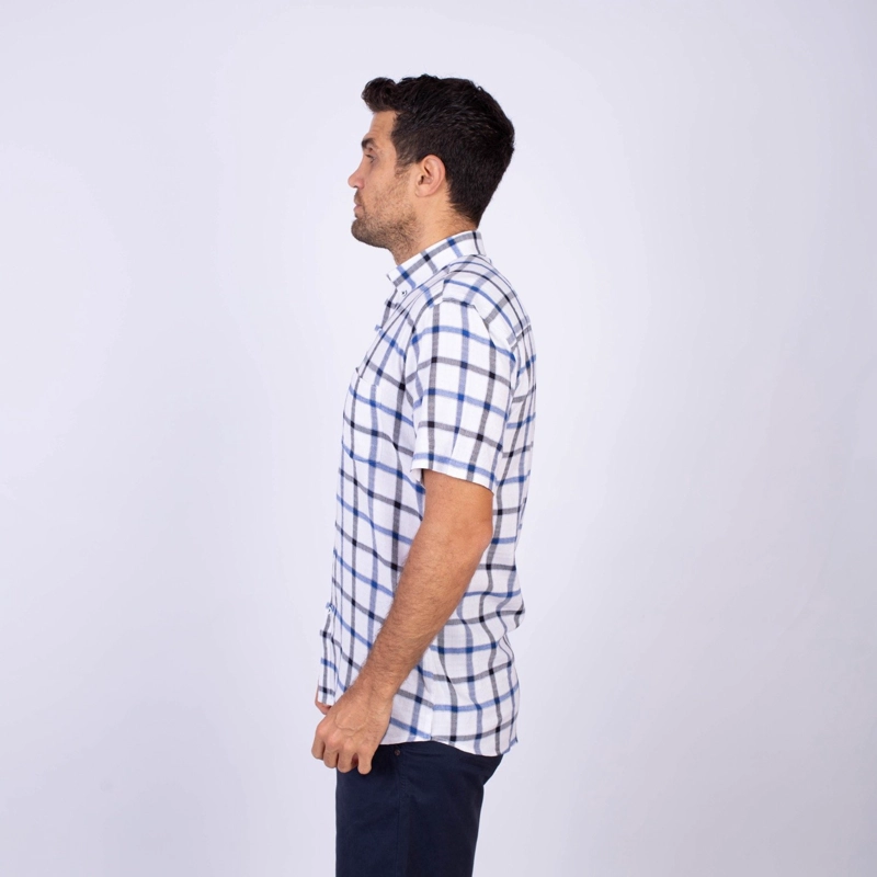 CAMISA MANGA CORTA HOMBRE PIERRE CARDIN COLOR ENTERO ETQ AZUL PC-62651CAA - 4