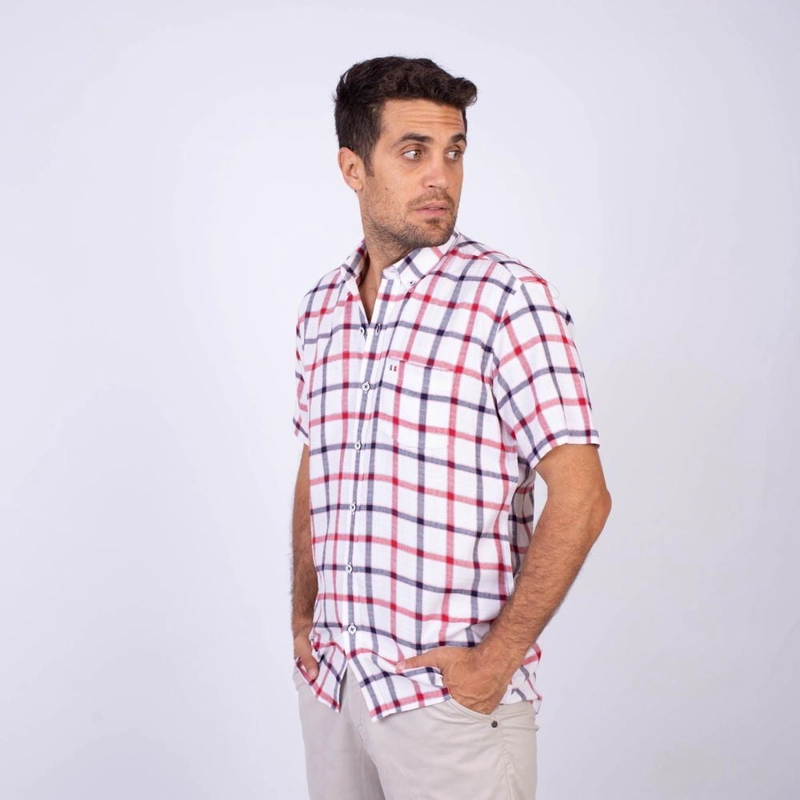 CAMISA MANGA CORTA HOMBRE PIERRE CARDIN COLOR ENTERO ETQ AZUL PC-62651CAA - 3