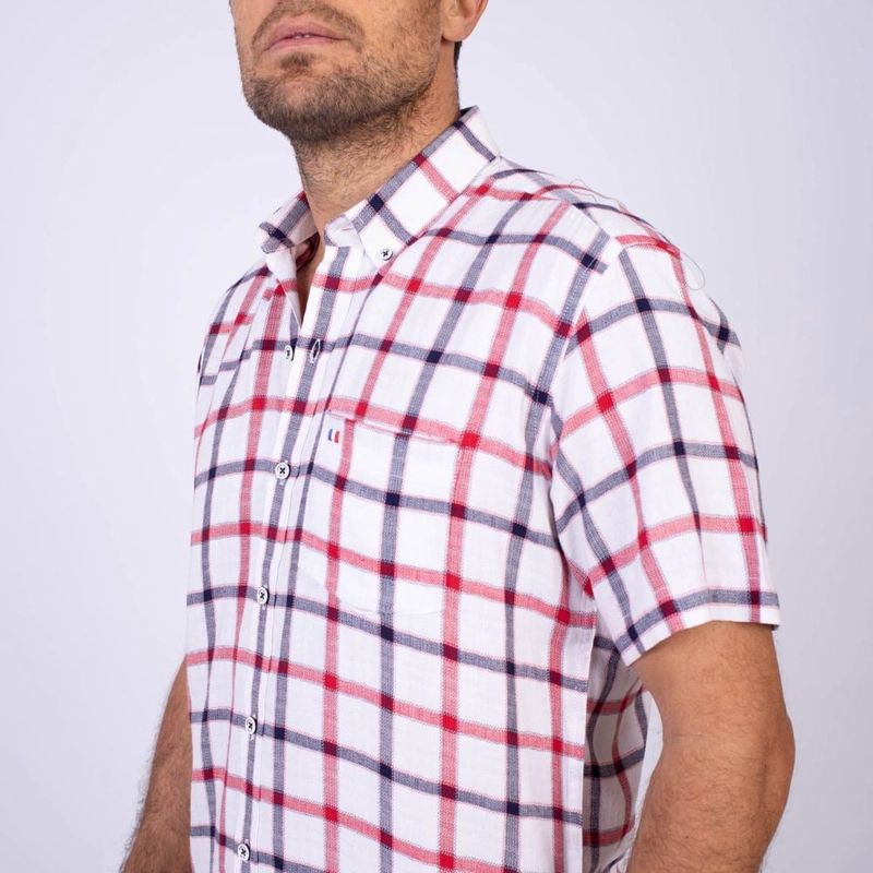 CAMISA MANGA CORTA HOMBRE PIERRE CARDIN COLOR ENTERO ETQ AZUL PC-62651CAA - 5