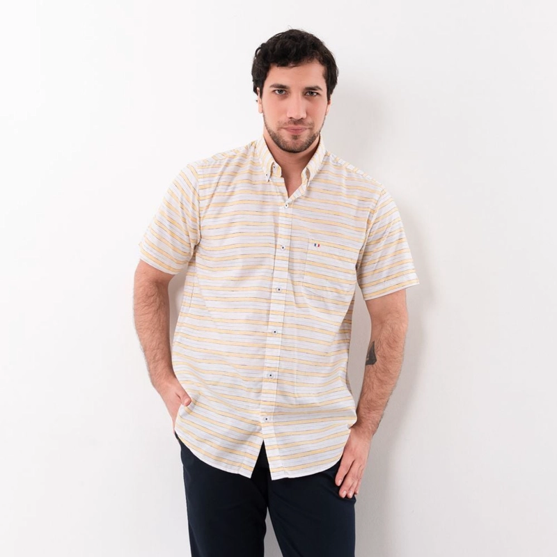 CAMISA MANGA CORTA HOMBRE PIERRE CARDIN ETQ AZUL PC-62678CAA - 1