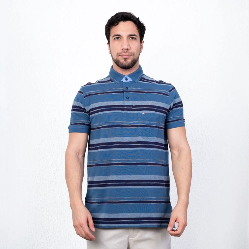 POLO MANGA CORTA HOMBRE PIERRE CARDIN BOX PIQUE LISTADO PC-6205PO - 1