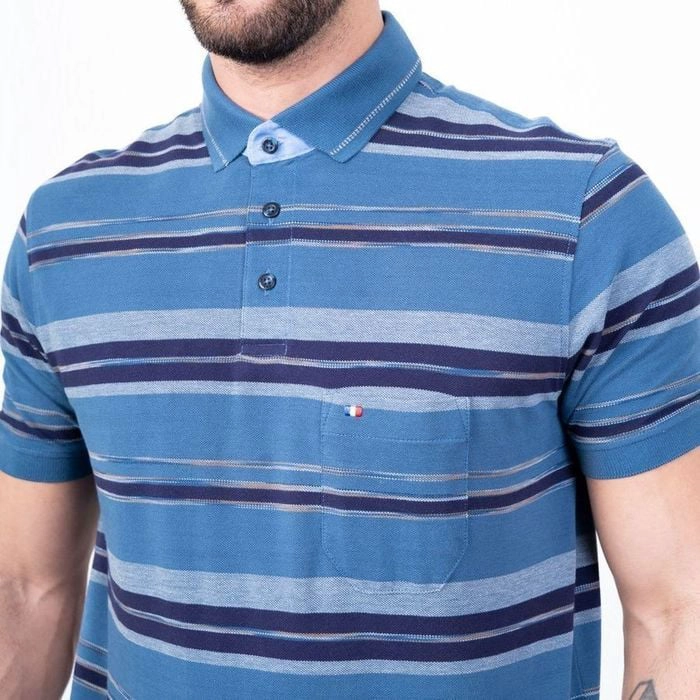 POLO MANGA CORTA HOMBRE PIERRE CARDIN BOX PIQUE LISTADO PC-6205PO - 3