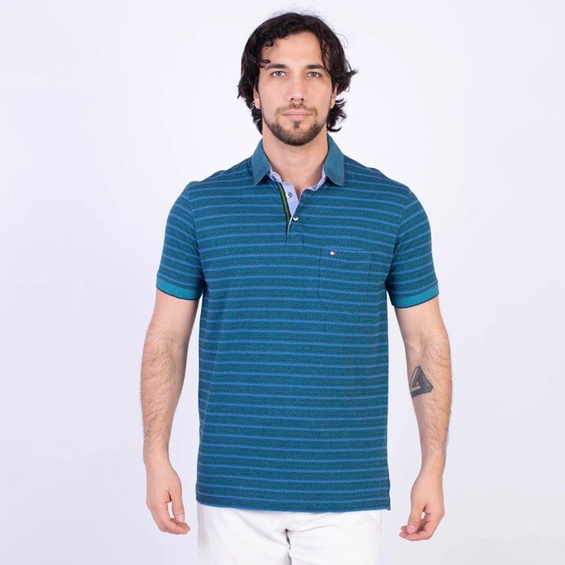 POLO MANGA CORTA HOMBRE PIERRE CARDIN BOX MINI JACQUARD PC-6207POO - 1