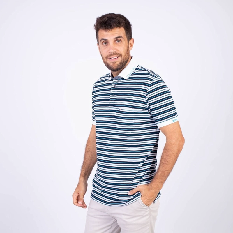 POLO MANGA CORTA HOMBRE PIERRE CARDIN BOX PIQUE LISTADO PC-6208POO - 2