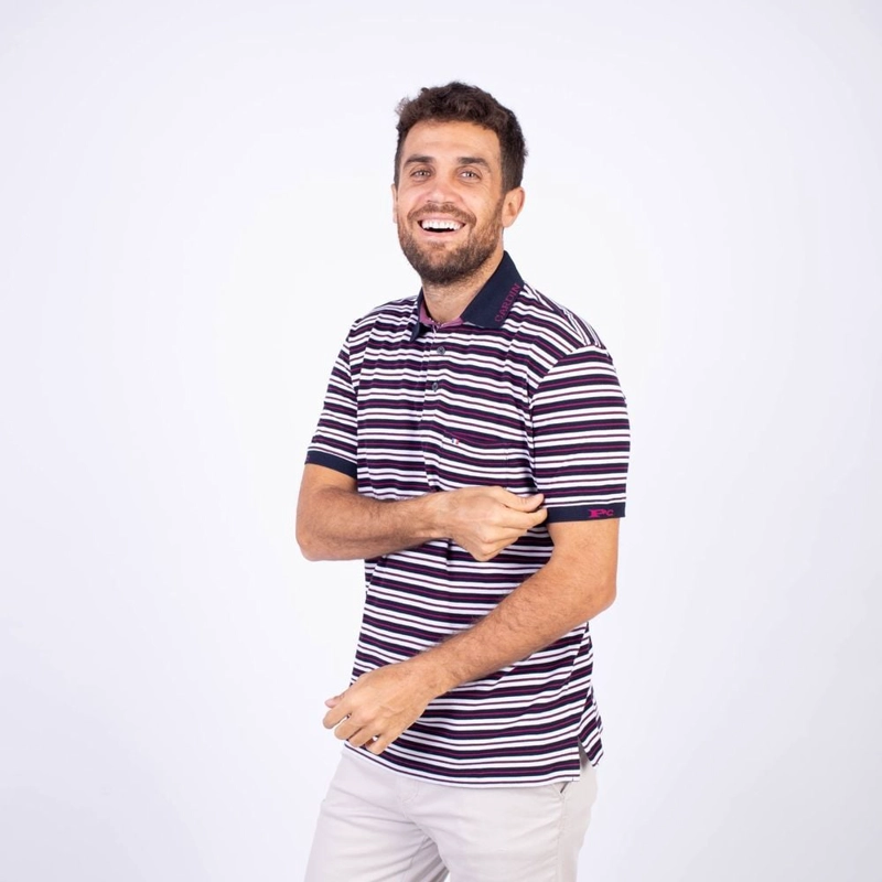 POLO MANGA CORTA HOMBRE PIERRE CARDIN BOX PIQUE LISTADO PC-6208POO - 3