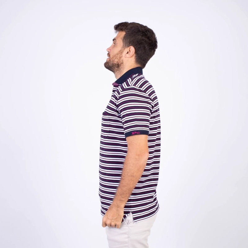 POLO MANGA CORTA HOMBRE PIERRE CARDIN BOX PIQUE LISTADO PC-6208POO - 4