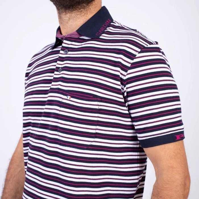 POLO MANGA CORTA HOMBRE PIERRE CARDIN BOX PIQUE LISTADO PC-6208POO - 6
