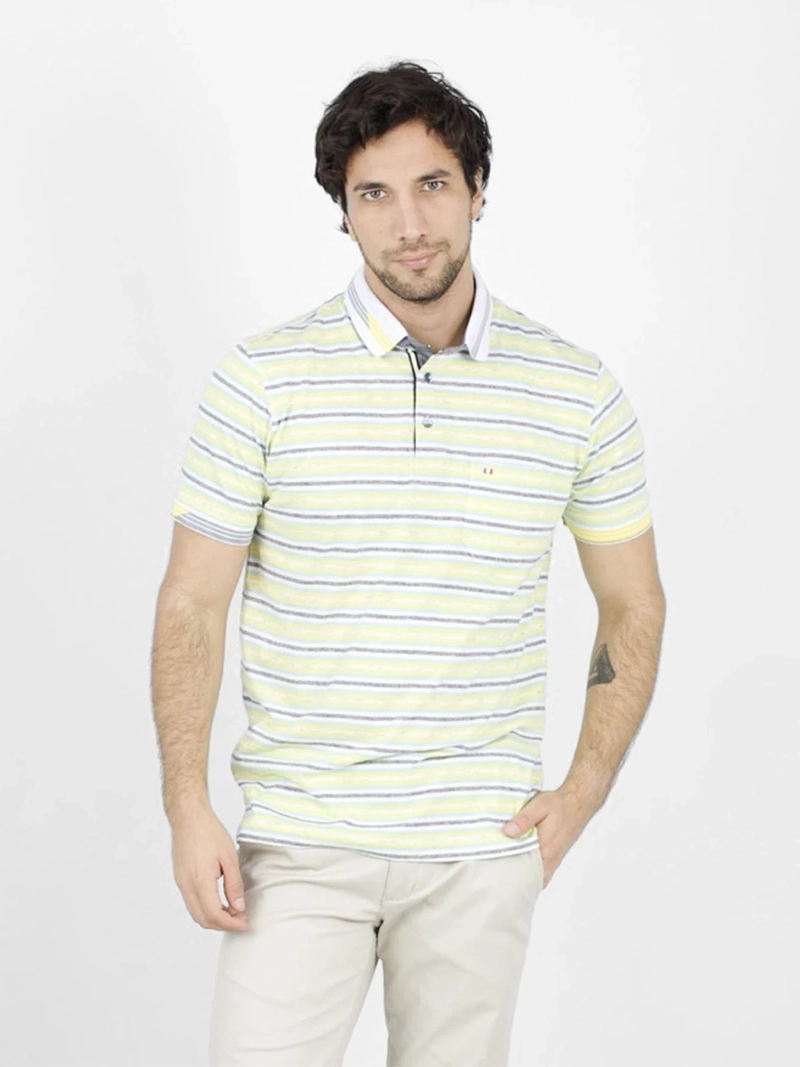 POLO MANGA CORTA ALGODÓN HOMBRE PIERRE CARDIN JERSEY LISTADO - 1