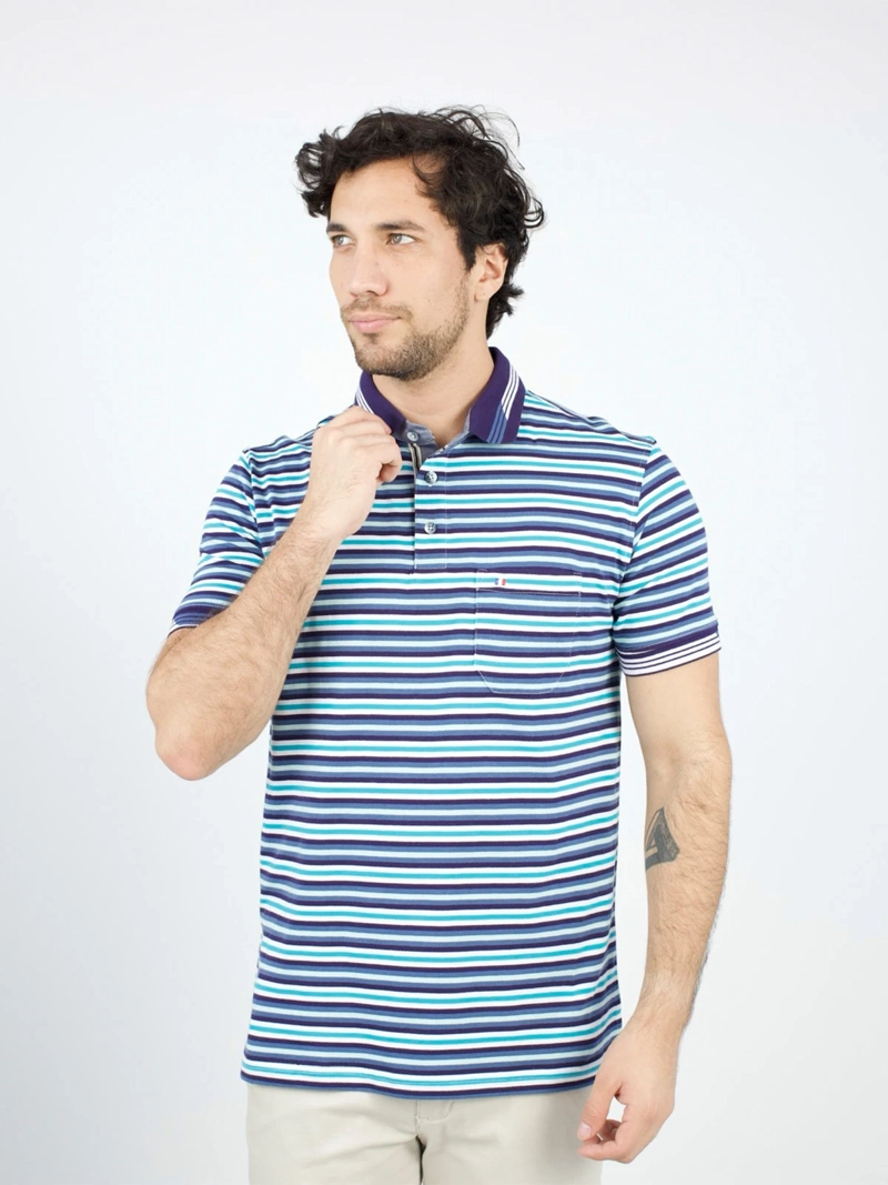 POLO MANGA CORTA ALGODÓN HOMBRE PIERRE CARDIN JERSEY LISTADO - 1