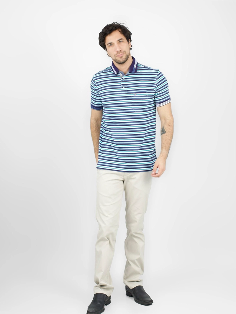 POLO MANGA CORTA ALGODÓN HOMBRE PIERRE CARDIN JERSEY LISTADO - 5