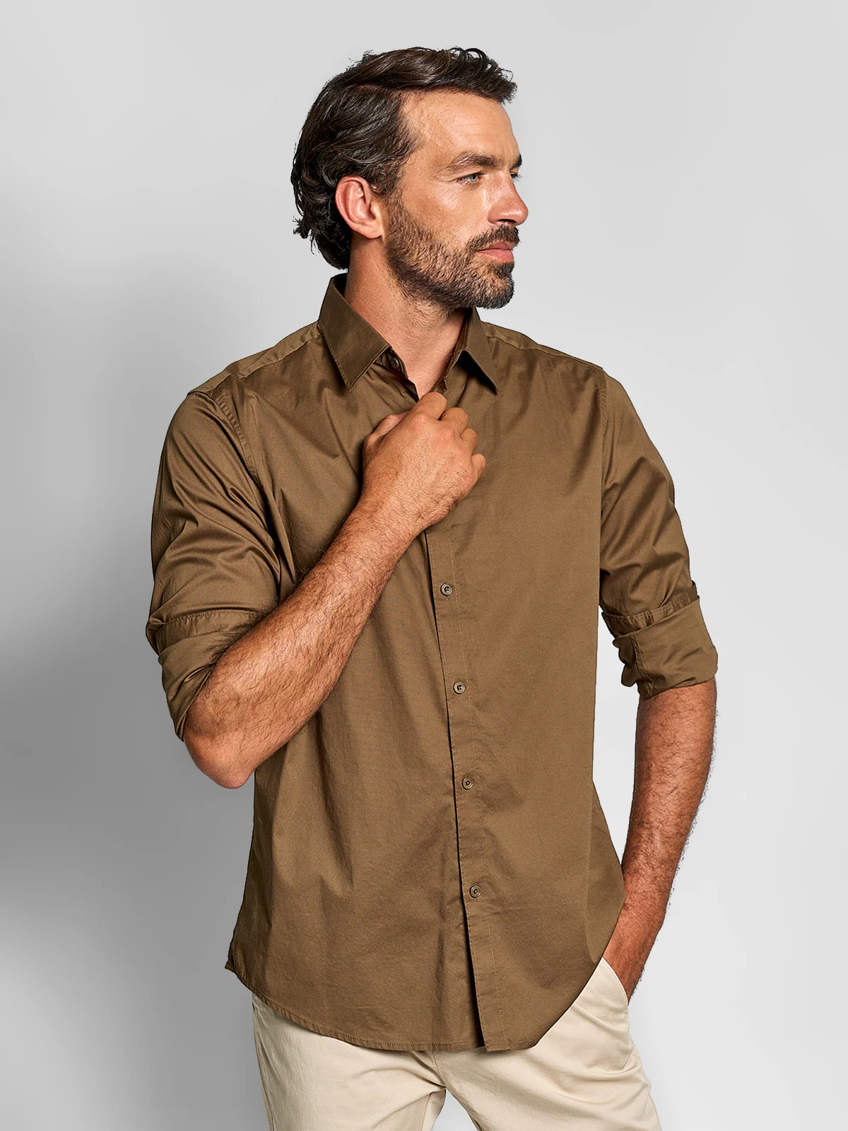 CAMISA MANGA LARGA ALGODÓN HOMBRE SPAVALDI - 1