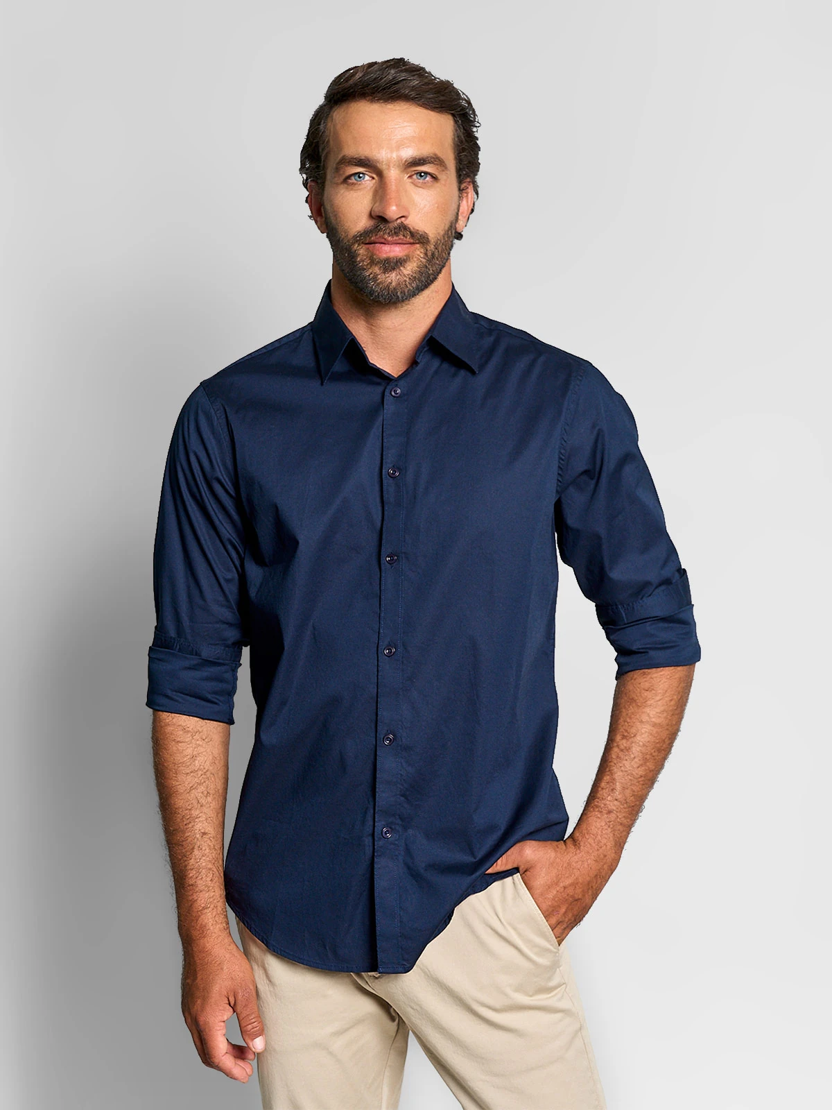 CAMISA MANGA LARGA ALGODÓN HOMBRE SPAVALDI - 1
