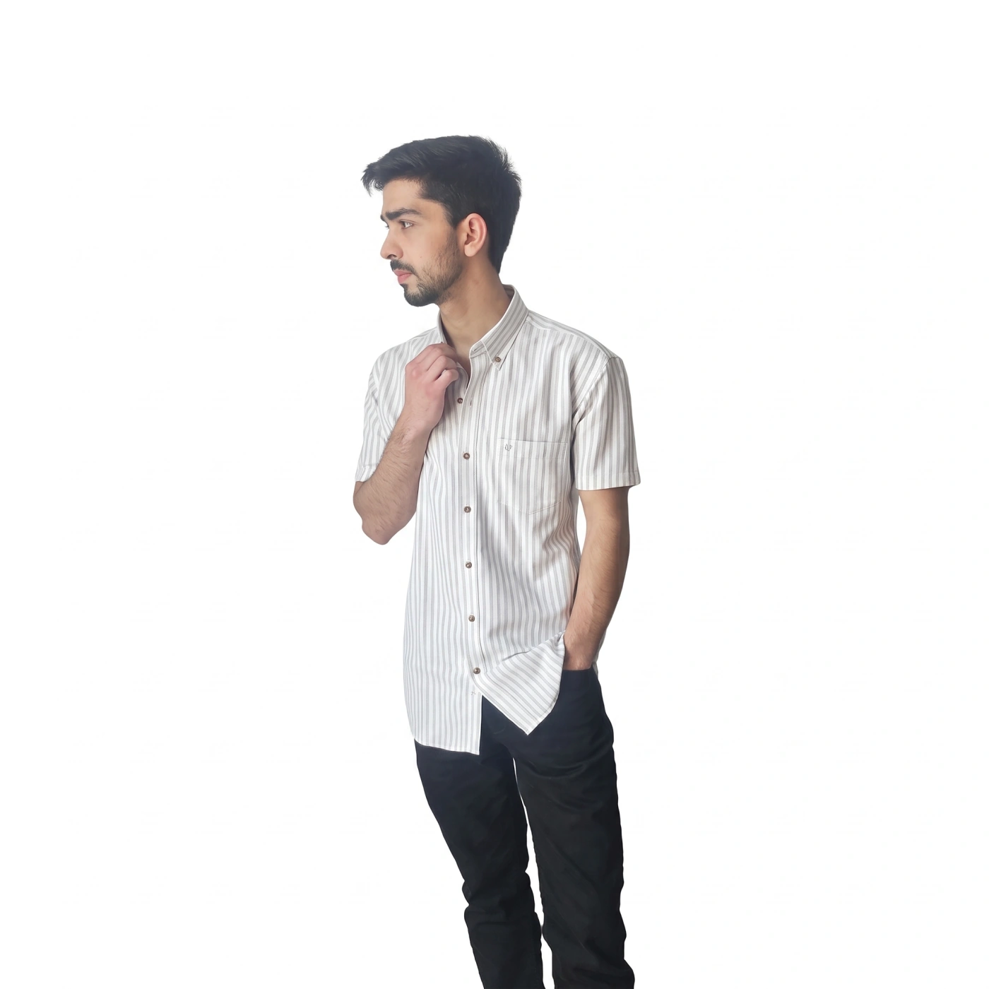 CAMISA MANGA CORTA LINO ALGODÓN HOMBRE PIERRE CARDIN - 5
