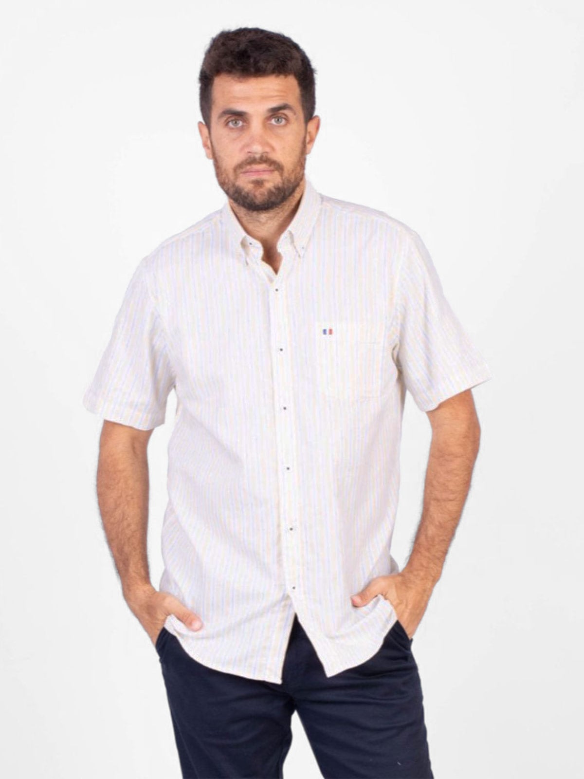 CAMISA ALGODÓN MANGA CORTA HOMBRE PIERRE CARDIN - 1