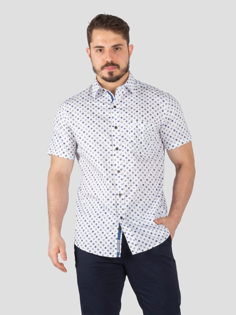 CAMISA ALGODÓN MANGA CORTA HOMBRE JOHN HOLDEN MODA 9CS210 - 1