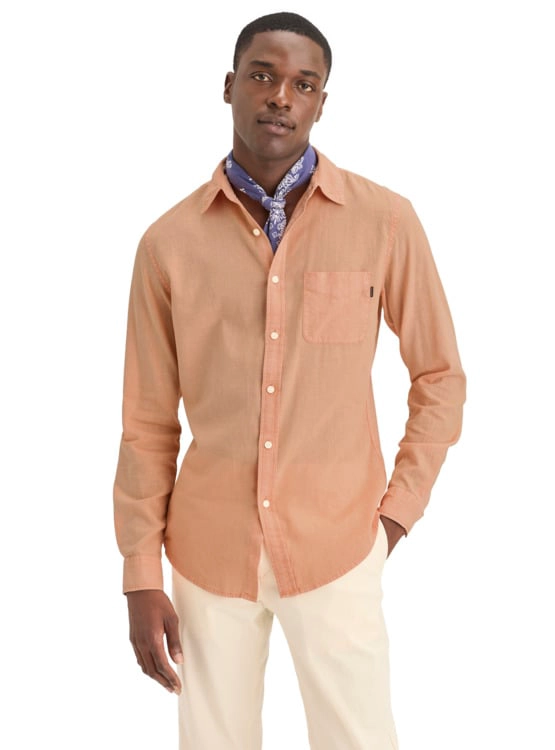 CAMISA MANGA LARGA HOMBRE DOCKERS SLIM ORIGINAL NARANJA - 1