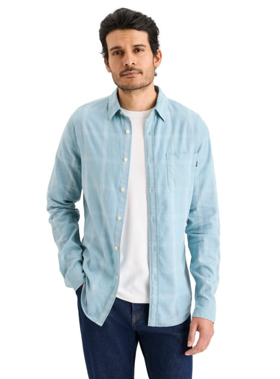 CAMISA MANGA LARGA HOMBRE DOCKERS SLIM ORIGINAL AZUL - 1