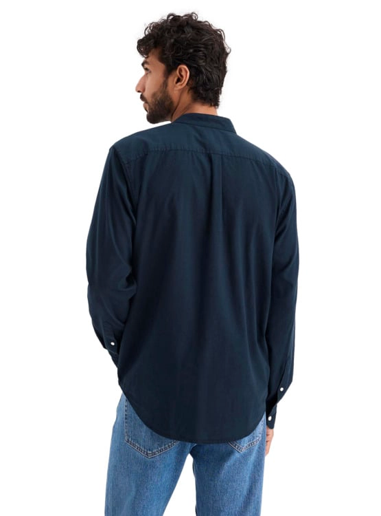 CAMISA MANGA LARGA HOMBRE DOCKERS BAND COLLAR AZUL - 3