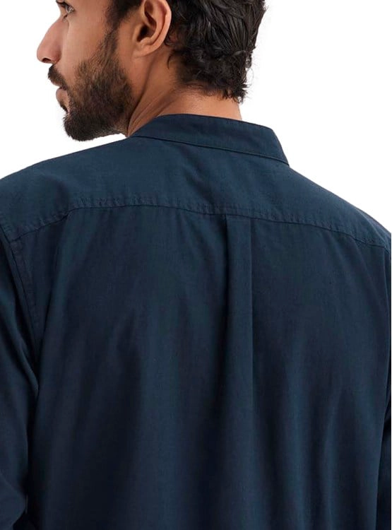 CAMISA MANGA LARGA HOMBRE DOCKERS BAND COLLAR AZUL - 4