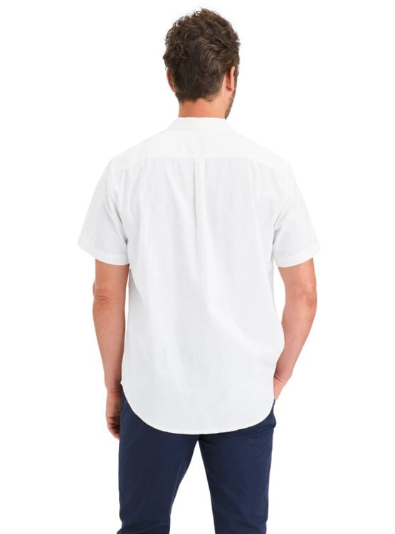 CAMISA MANGA CORTA HOMBRE DOCKERS BAND COLLAR BLANCO - 3