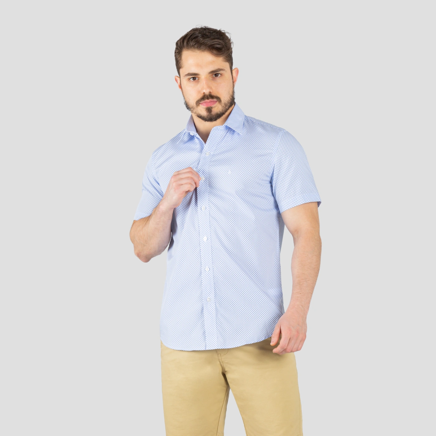CAMISA MANGA CORTA ALGODÓN HOMBRE JOHN HOLDEN 9CS217 - 1