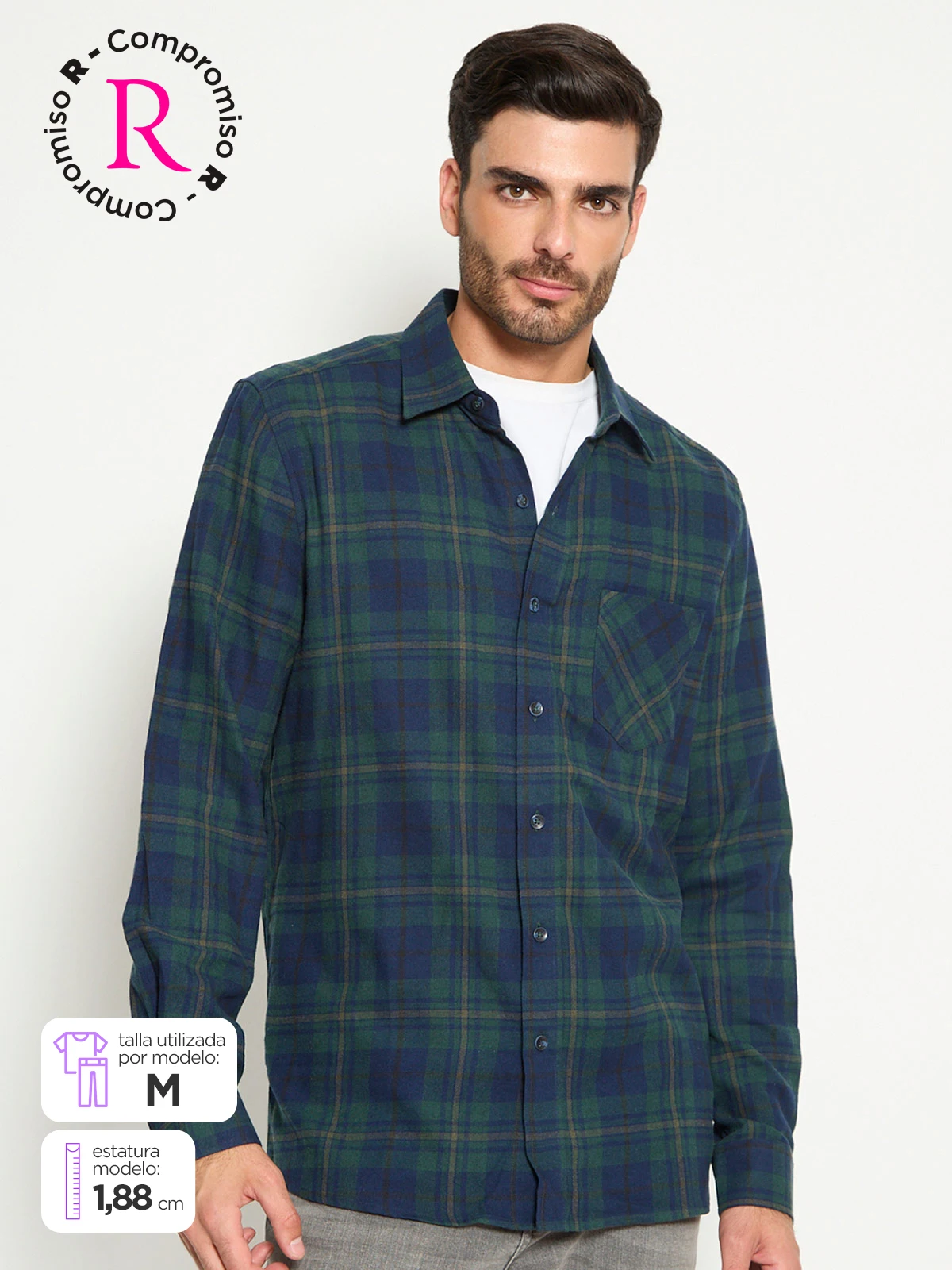 CAMISA MANGA LARGA ALGODÓN HOMBRE KENNETH STEVENS - 1