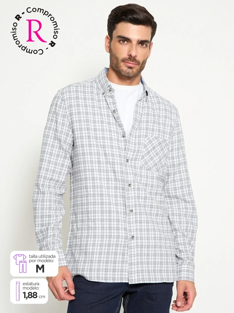 CAMISA MANGA LARGA ALGODÓN HOMBRE KENNETH STEVENS - 1