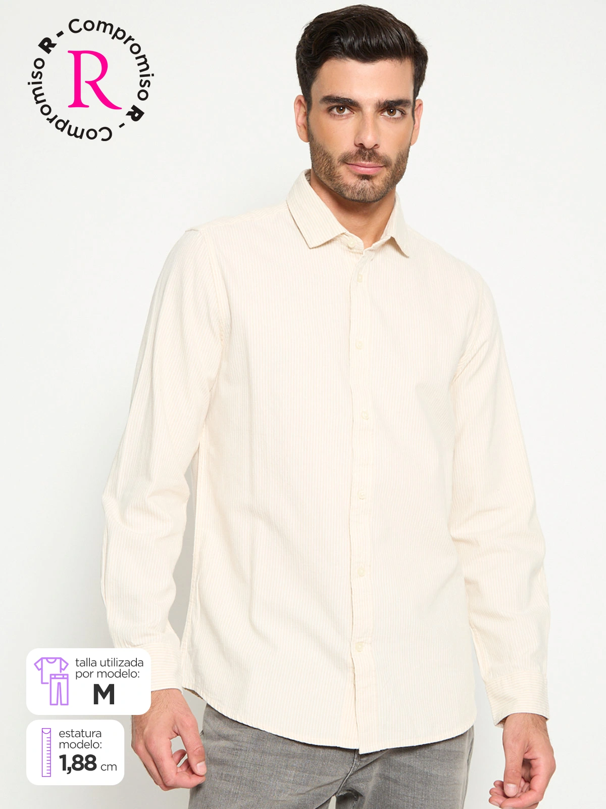 CAMISA MANGA LARGA ALGODÓN HOMBRE CACHAREL - 1