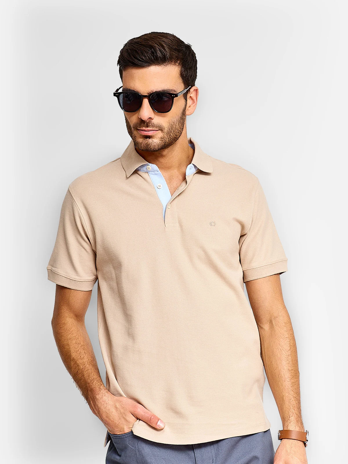 POLO MANGA CORTA ALGODÓN HOMBRE CACHAREL - 1