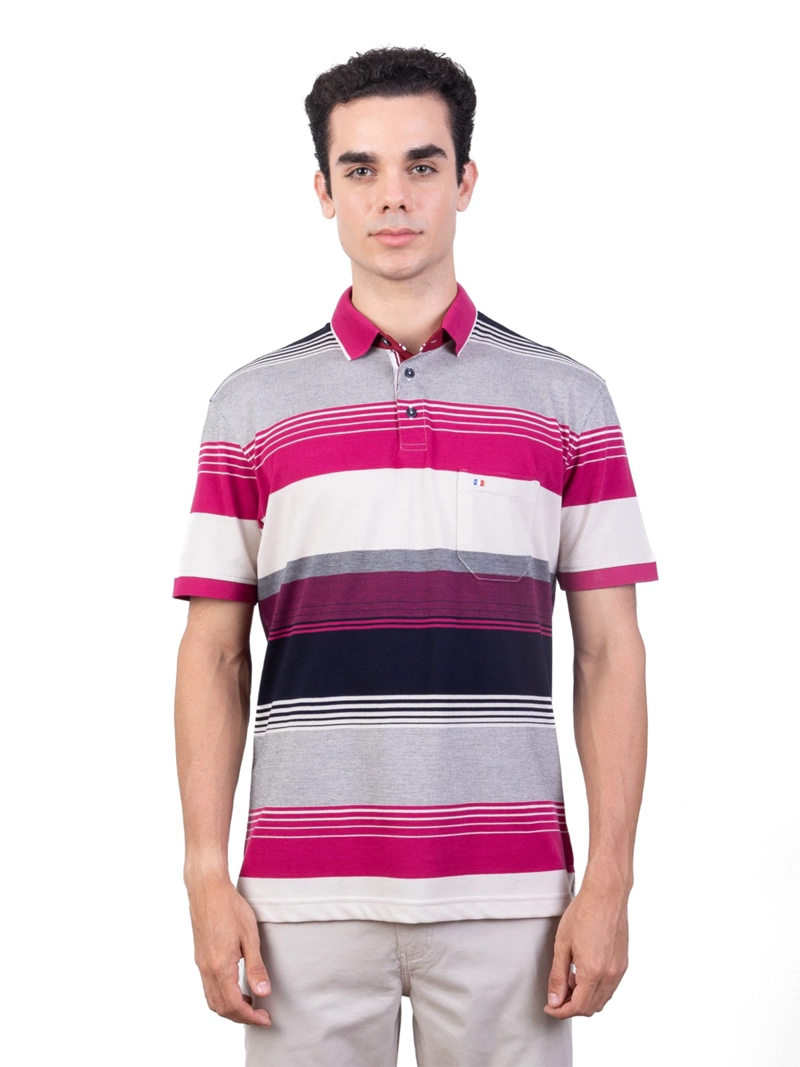 POLO MANGA CORTA ALGODÓN HOMBRE PIERRE CARDIN PIQUE LISTADO - 1