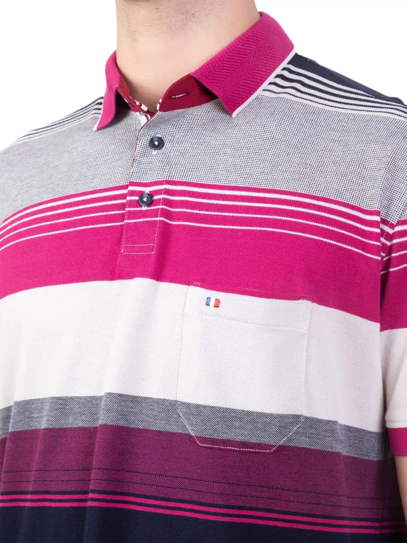 POLO MANGA CORTA ALGODÓN HOMBRE PIERRE CARDIN PIQUE LISTADO - 3