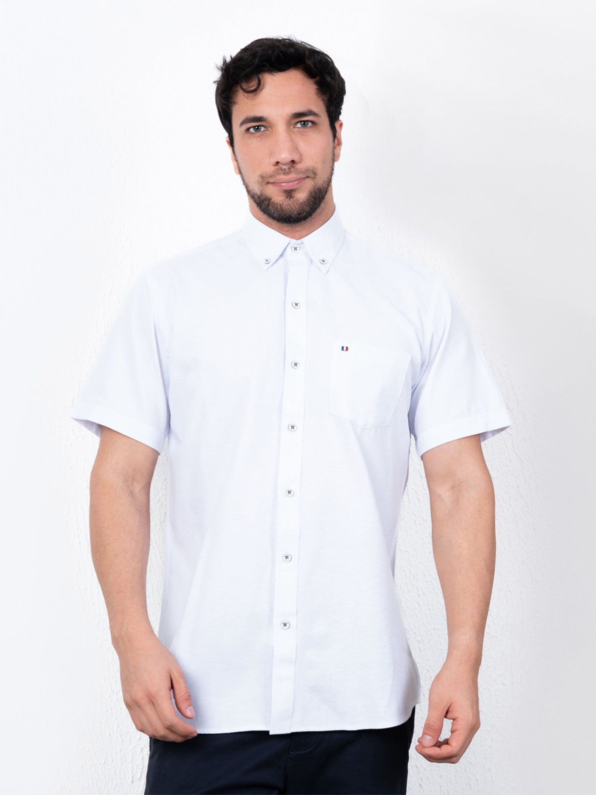 CAMISA MANGA CORTA ALGODÓN HOMBRE PIERRE CARDIN OXFORD - 1