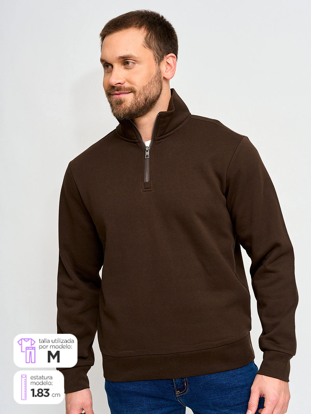 POLERA ALGODÓN HOMBRE MARQUIS HALF ZIPPER - 1