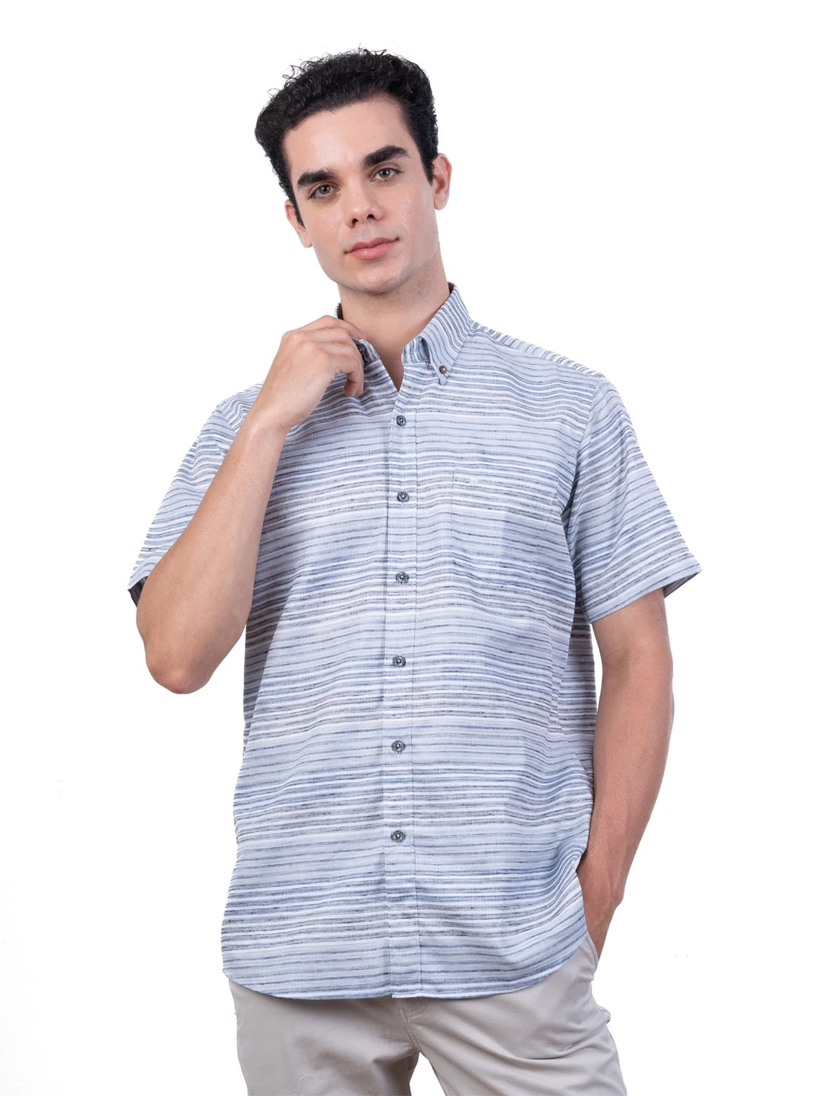CAMISA MANGA CORTA LINO HOMBRE PIERRE CARDIN - 1