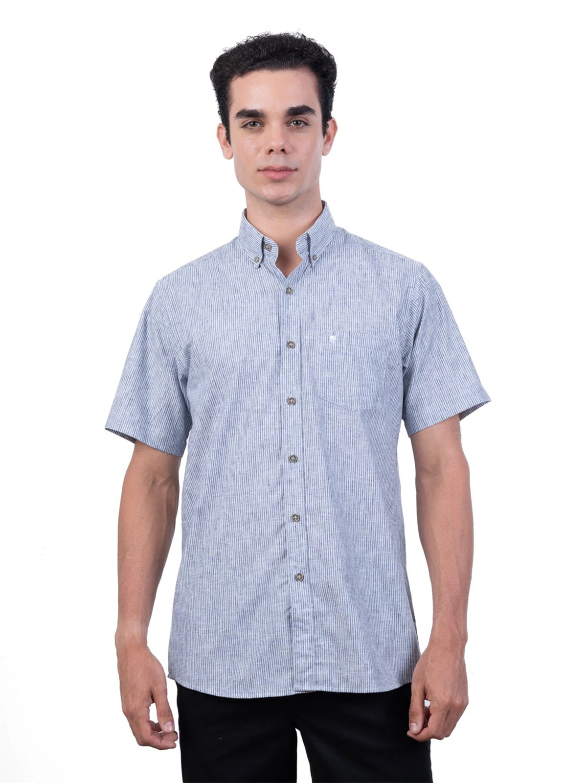 CAMISA MANGA CORTA LINO HOMBRE PIERRE CARDIN - 1