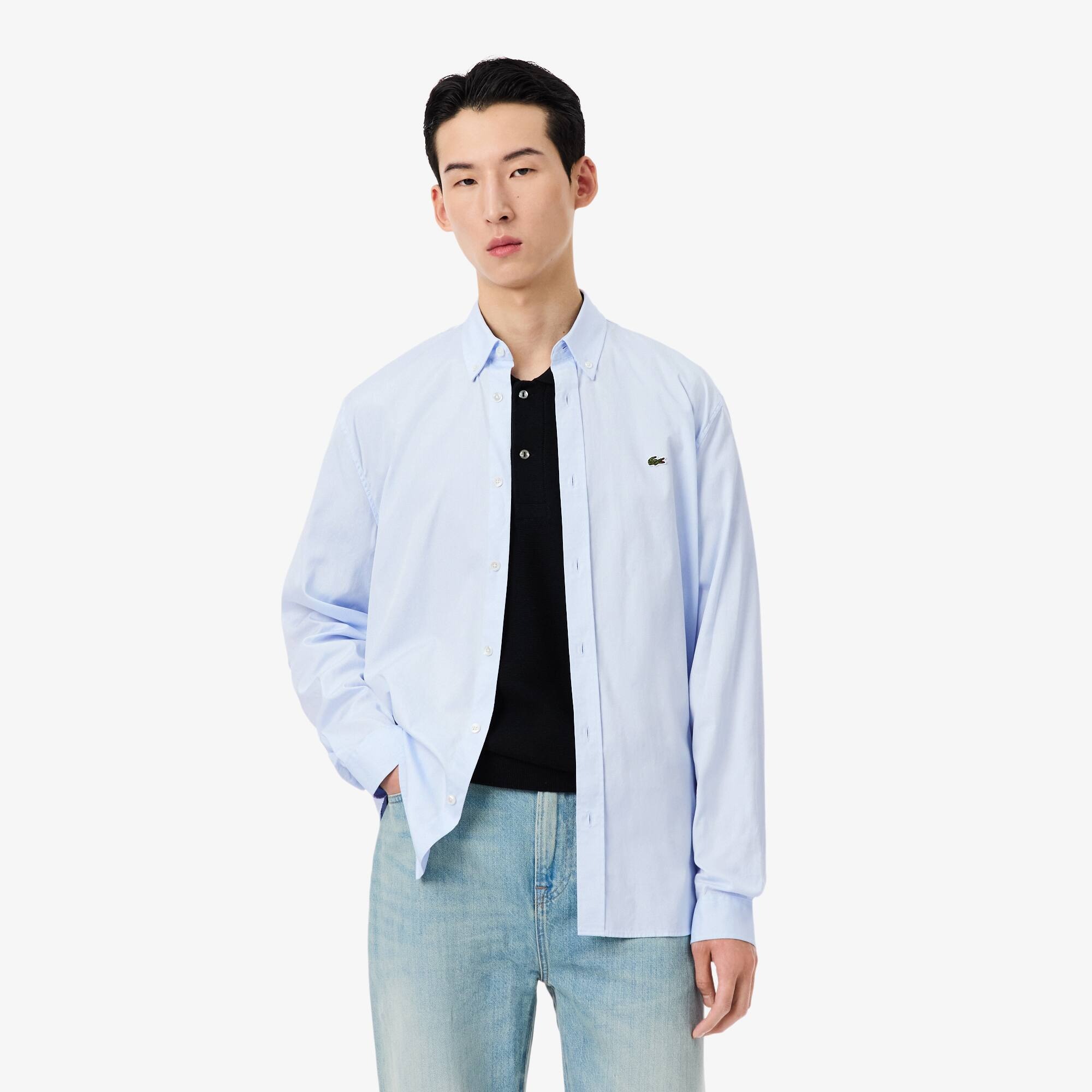 CAMISA MANGA LARGA ALGODÓN HOMBRE LACOSTE CH2933 BLANCO - 1