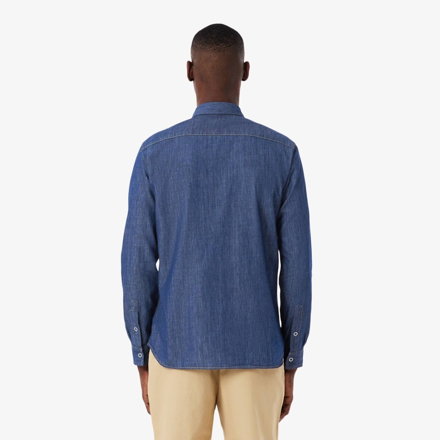CAMISA MANGA LARGA ALGODÓN HOMBRE LACOSTE CH9084 AZUL - 3