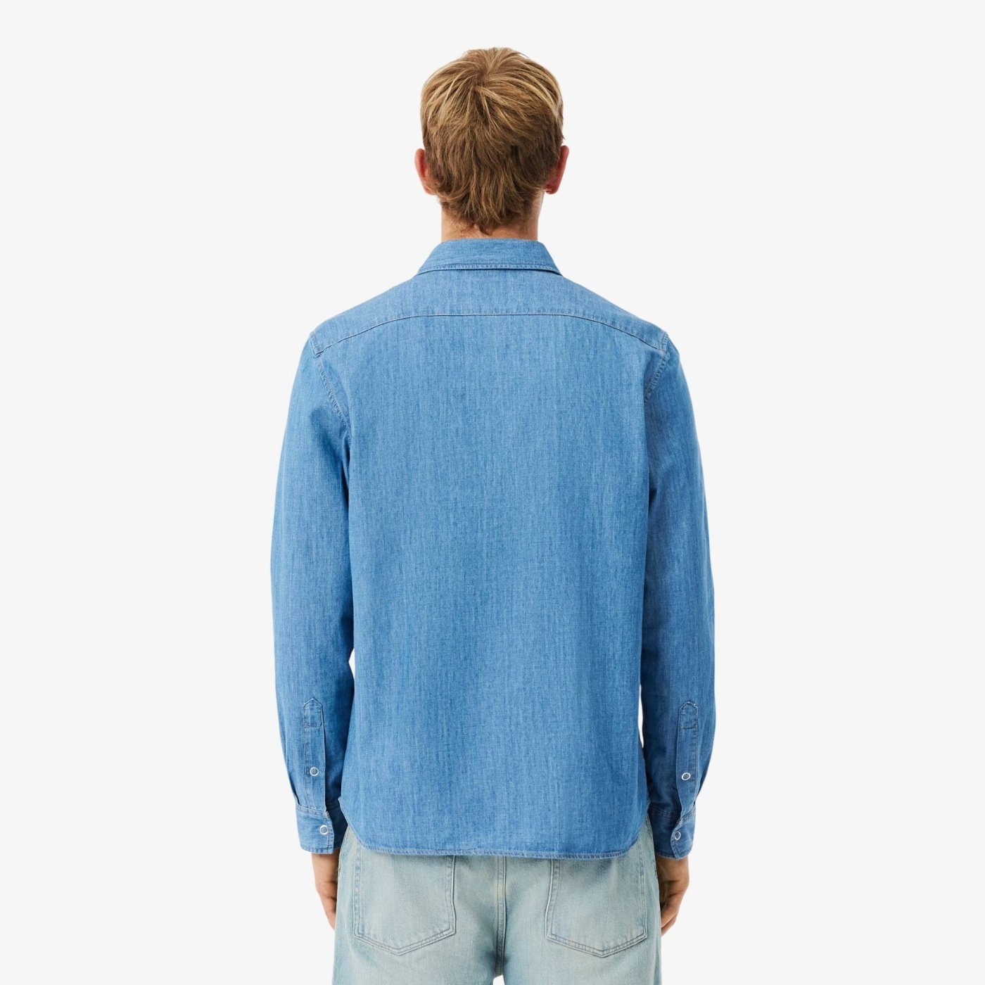 CAMISA MANGA LARGA ALGODÓN HOMBRE LACOSTE CH9084 AZUL - 3