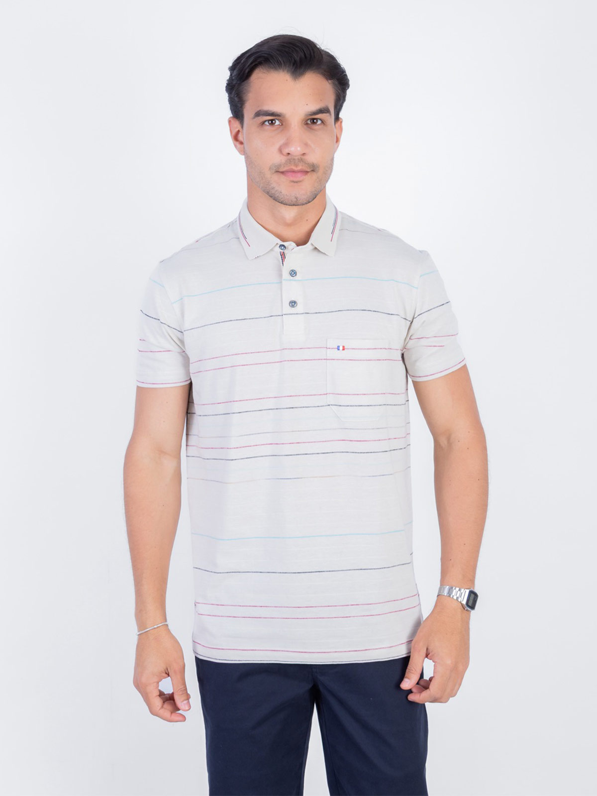 POLO MANGA CORTA ALGODÓN HOMBRE PIERRE CARDIN JACQUARD - 1