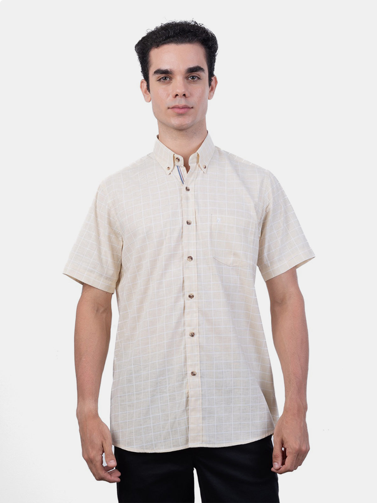 CAMISA MANGA CORTA HOMBRE PIERRE CARDIN LINEN COLLECTION PC-62403CA - 1