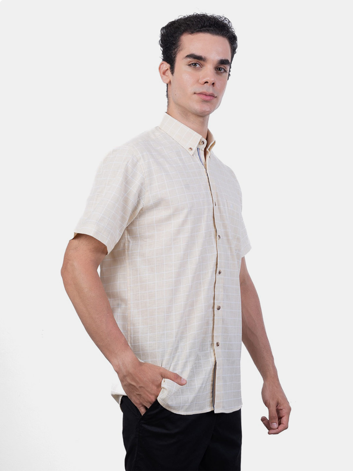 CAMISA MANGA CORTA HOMBRE PIERRE CARDIN LINEN COLLECTION PC-62403CA - 3