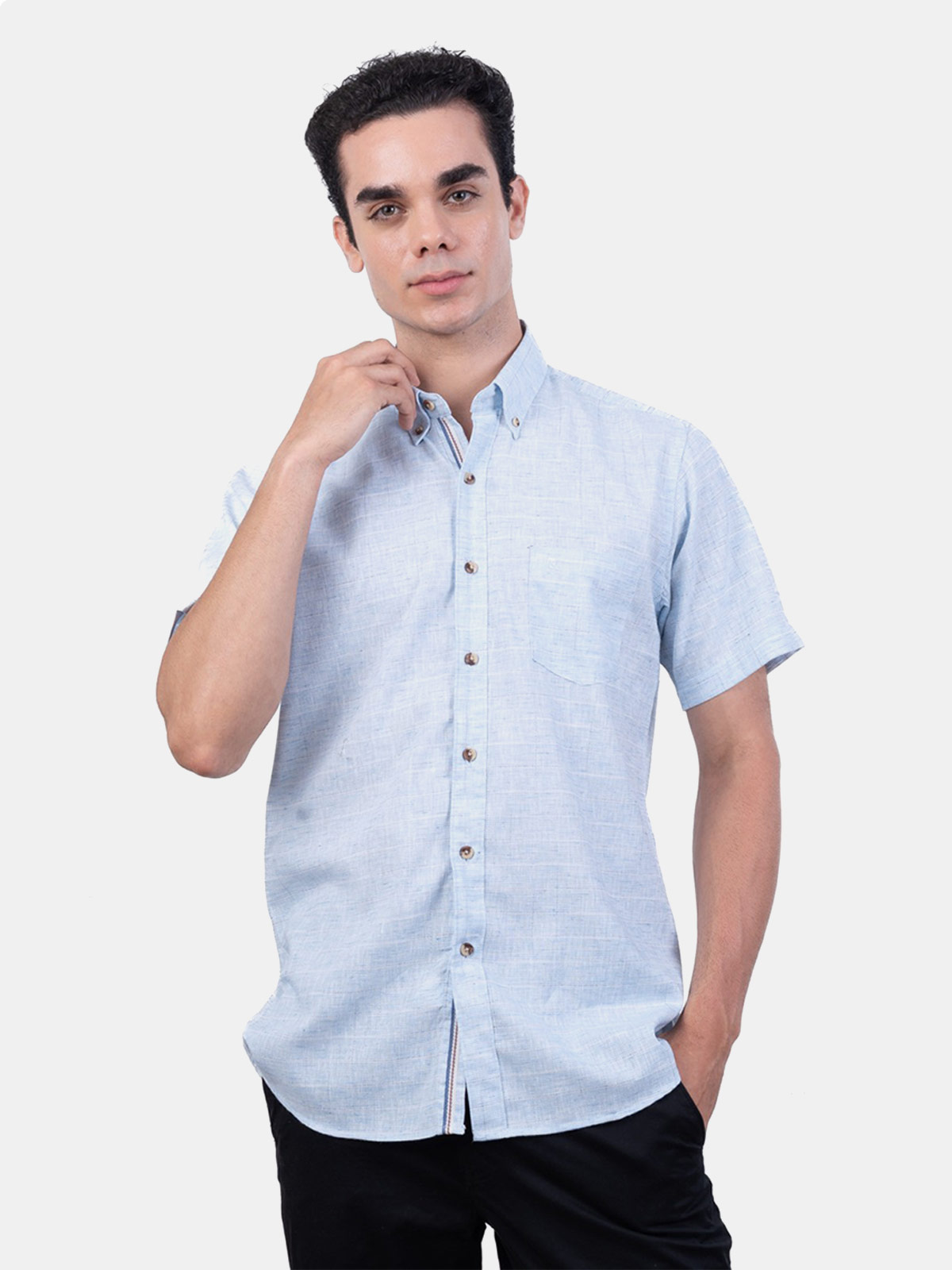 CAMISA MANGA CORTA LINO HOMBRE PIERRE CARDIN - 1